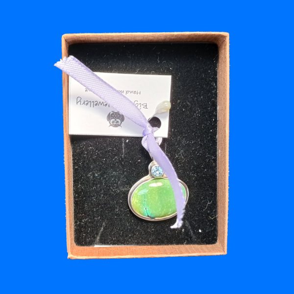 Turquoise,  Aquamarine and Sterling Silver pendant