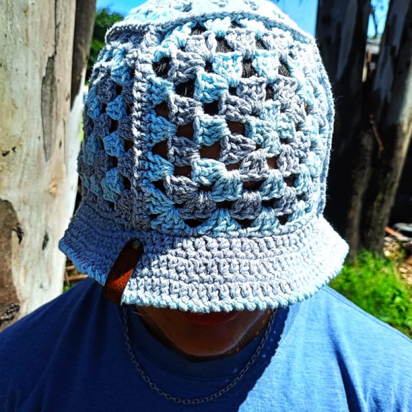 Crochet granny square bucket hat