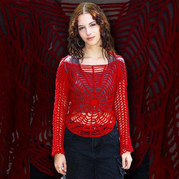 Crochet spider web top