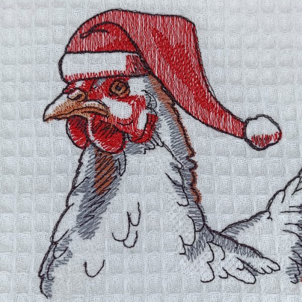 Santa Chicken Tea Towel